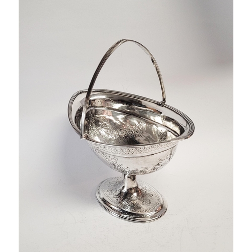 6 - A VERY FINE 18TH CENTURY IRISH SILVER BASKET, the beautifully crafted piece is decorated all over wi... 