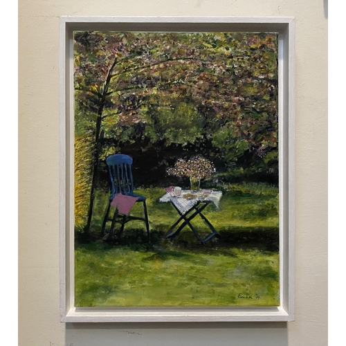 68 - IRISH SCHOOL, 20TH CENTURY, ‘GARDEN SCENE’, oil on canvas, signed ‘Emer’ and dated ‘14 lower right, ... 