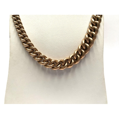 71 - A VINTAGE 9CT GOLD CHAIN LINK NECKLACE, marked 375 to reverse of each chain link, with clasp. Dimens... 