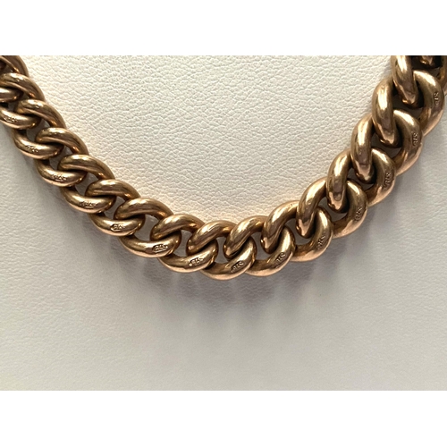 71 - A VINTAGE 9CT GOLD CHAIN LINK NECKLACE, marked 375 to reverse of each chain link, with clasp. Dimens... 