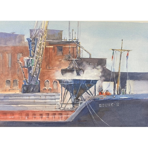 88 - NORMA HEALY (Irish, 20th/21st Century), ‘CORK DOCKLANDS – LAST DAYS 11’, watercolour on paper, signe... 