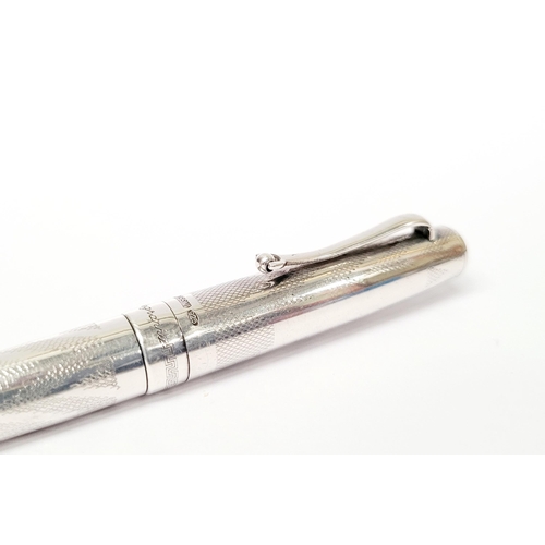 92 - A STERLING SILVER MONTEGRAPPA HERITAGE ITALIAN BALLPOINT PEN, decorated all over with a beautiful gu... 