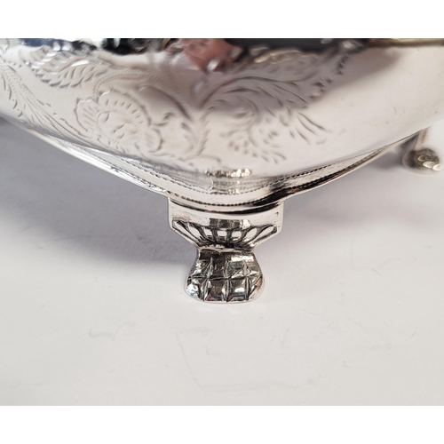 99 - A VERY FINE EARLY 19TH CENTURY GEORGE III IRISH SILVER TWO HANDLE SUGAR BOWL with gilt interior, the... 