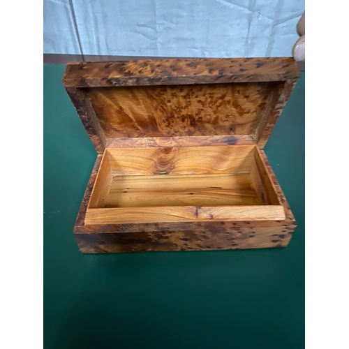 175 - AN EXCELLENT BIRDS EYE WALNUT JEWELLERY BOX, dimensions: 20cm x 12cm x 5.5cm high approx.