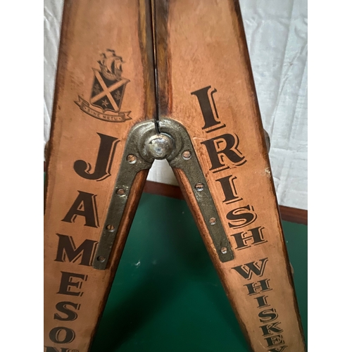 267 - A FINE JAMESON TWO STEP ADVERTISING PINE LADDER, dimensions: 60cm high x 43cm wide approx