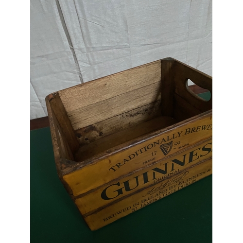 272 - A FINE GUINNESS HARWOOD ADVERTISING BOX, with inset handles to sides, Guinness advertising to front.... 