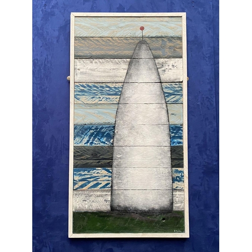 108 - KEN PARKER (Irish, 20th/21st Century), ‘THE BALTIMORE BEACON’, encaustic on wood panels, signed lowe... 