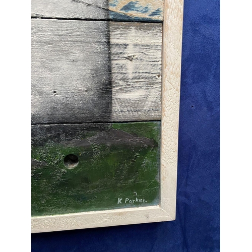 108 - KEN PARKER (Irish, 20th/21st Century), ‘THE BALTIMORE BEACON’, encaustic on wood panels, signed lowe... 