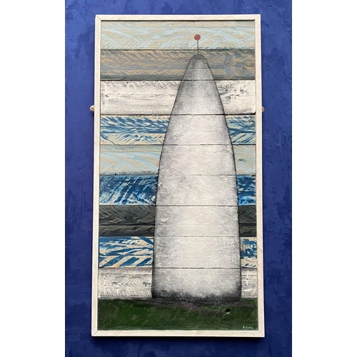 108 - KEN PARKER (Irish, 20th/21st Century), ‘THE BALTIMORE BEACON’, encaustic on wood panels, signed lowe... 