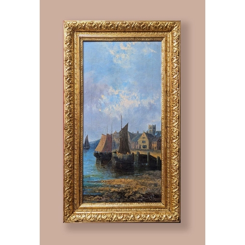 11 - JOHN EDWARD BALE, (1834 – 1913) A PAIR OF HARBOUR SCENES, oil on canvas, signed lower right & lower ... 