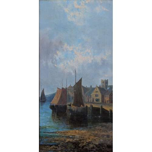 11 - JOHN EDWARD BALE, (1834 – 1913) A PAIR OF HARBOUR SCENES, oil on canvas, signed lower right & lower ... 