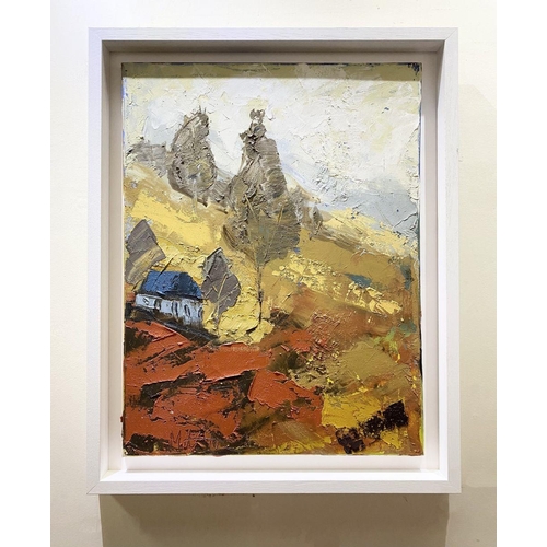 13 - MARTIN STONE (Irish, 20th Century), ‘HILL FARM’, oil on canvas, signed lower left, inscribed verso w... 