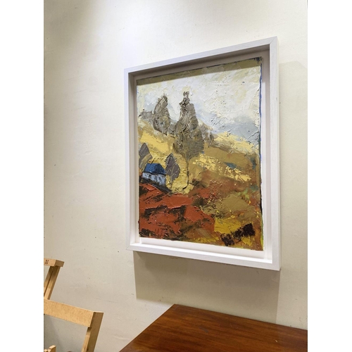 13 - MARTIN STONE (Irish, 20th Century), ‘HILL FARM’, oil on canvas, signed lower left, inscribed verso w... 