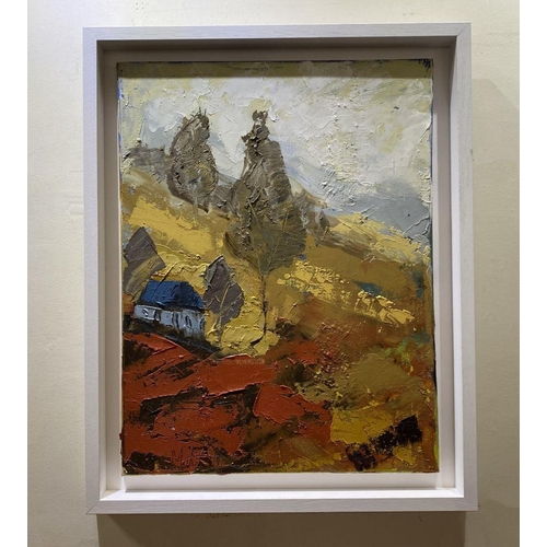 13 - MARTIN STONE (Irish, 20th Century), ‘HILL FARM’, oil on canvas, signed lower left, inscribed verso w... 