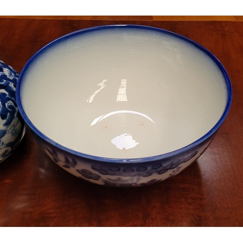 184 - A MIXED BLUE & WHITE LOT: includes a (i) Semi China Blue & White Transferware Bowl; decorated all ov... 