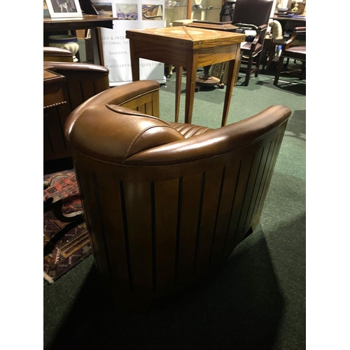 194 - AN EXCELLENT PAIR OF QUALITY BROWN LEATHER ‘AVIATOR’ CLUB ARMCHAIRS, these chairs are designed in th... 