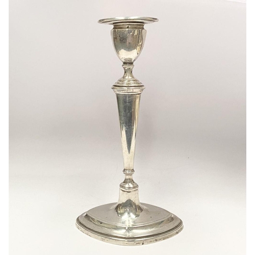 212 - AN ART DECO STYLE SILVER CANDLESTICK, Hallmarked Maker Thomas A Scott, Rockingham Street, Sheffield ... 