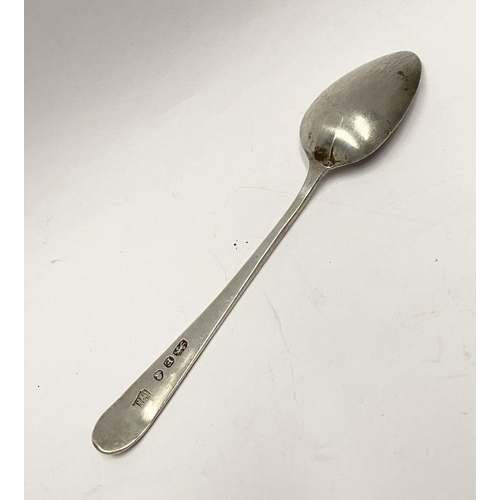 213 - A GEORGE III SILVER TEASPOON, Hallmarked Maker Samuel Godbehere, Edward Wigan & James Boult, London ... 