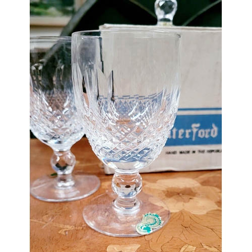 231 - A SET OF SIX VINTAGE WATERFORD CRYSTAL 'COLLEEN' WHITE WINE GLASSES, each in excellent condition, no... 