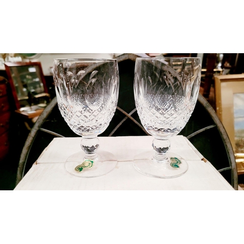 231 - A SET OF SIX VINTAGE WATERFORD CRYSTAL 'COLLEEN' WHITE WINE GLASSES, each in excellent condition, no... 