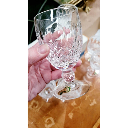 231 - A SET OF SIX VINTAGE WATERFORD CRYSTAL 'COLLEEN' WHITE WINE GLASSES, each in excellent condition, no... 