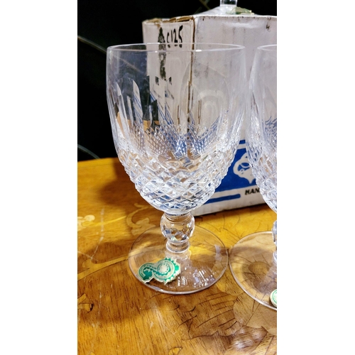 233 - A SET OF SIX VINTAGE WATERFORD CRYSTAL 'COLLEEN' CLARET GLASSES, in original box, 12cm tall each. No... 