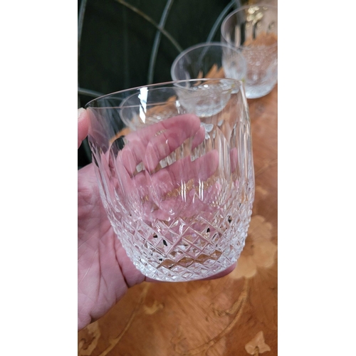 234 - A SET OF FOUR VINTAGE WATERFORD CRYSTAL 'COLLEEN' TUMBLERS, each with nice clear Waterford marks to ... 