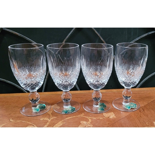 237 - A SET OF FOUR VINTAGE WATERFORD CRYSTAL 'COLLEEN' SHERRY GLASSES, never used before, with original b... 