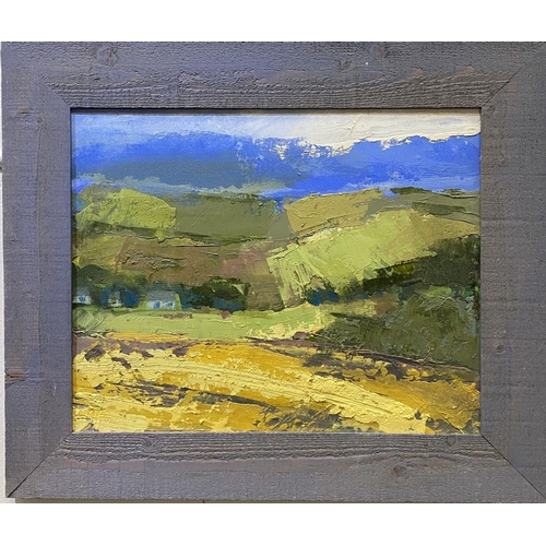 53 - MARTIN STONE (Irish, 20th Century), ‘WEST CORK FARM’, oil on canvas, inscribed verso with artists’ n... 