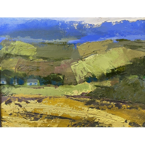 53 - MARTIN STONE (Irish, 20th Century), ‘WEST CORK FARM’, oil on canvas, inscribed verso with artists’ n... 