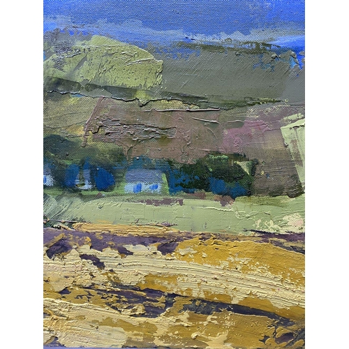 53 - MARTIN STONE (Irish, 20th Century), ‘WEST CORK FARM’, oil on canvas, inscribed verso with artists’ n... 