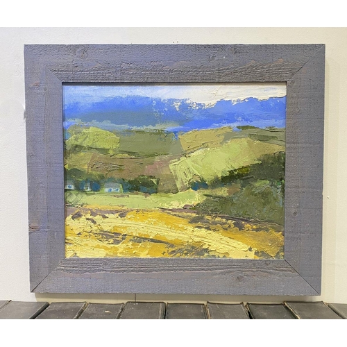 53 - MARTIN STONE (Irish, 20th Century), ‘WEST CORK FARM’, oil on canvas, inscribed verso with artists’ n... 