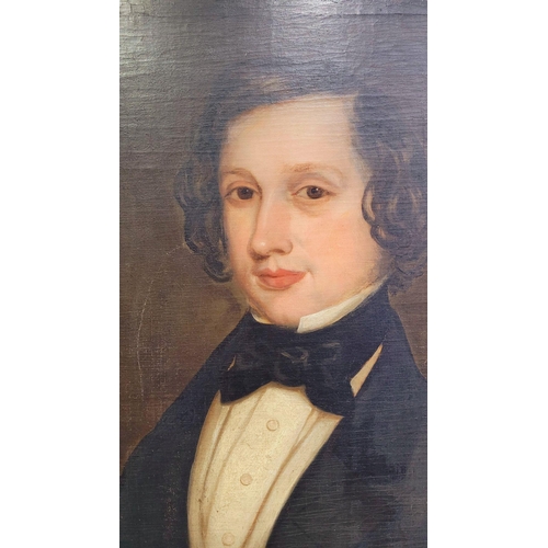 59 - A 19TH CENTURY OIL ON CANVAS PORTRAIT OF A YOUNG GENTLE MAN, a very well painted portrait of a young... 