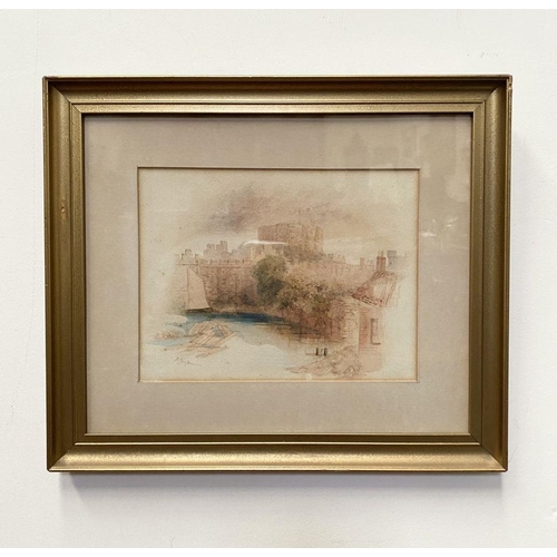 70 - WILLIAM CHAPMAN (British, 1817-1879), watercolour on paper, depicting castle by water, possibly Pemb... 