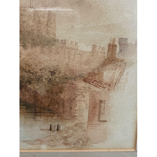 70 - WILLIAM CHAPMAN (British, 1817-1879), watercolour on paper, depicting castle by water, possibly Pemb... 