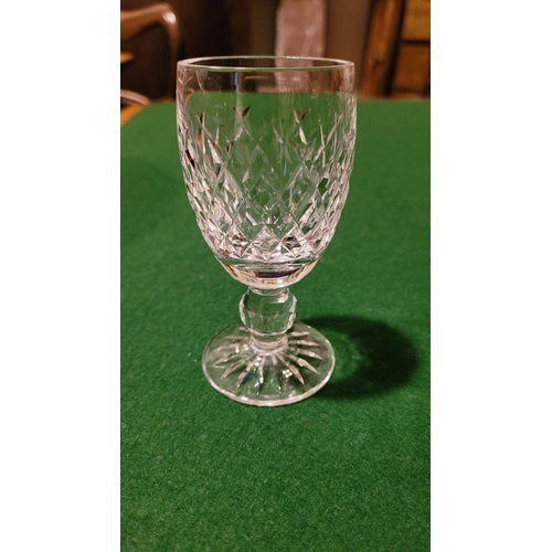 120 - A SET OF 6 WATERFORD CRYSTAL PORT / SHERRY GLASSES, each in excellent condition, with maker’s waterm... 