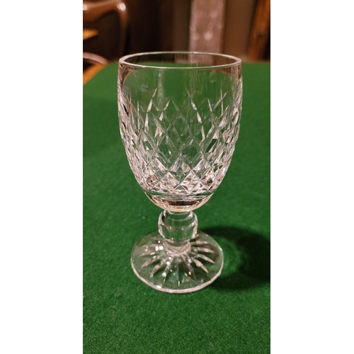 120 - A SET OF 6 WATERFORD CRYSTAL PORT / SHERRY GLASSES, each in excellent condition, with maker’s waterm... 