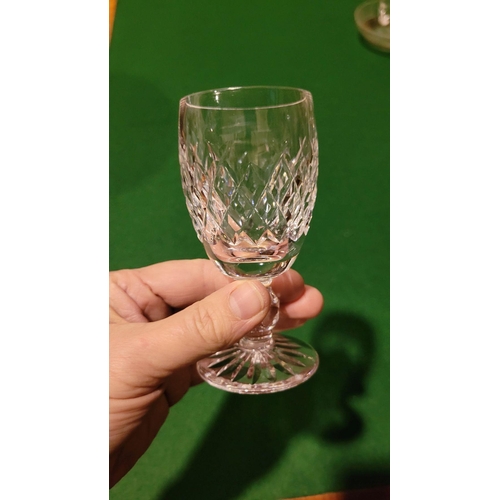 120 - A SET OF 6 WATERFORD CRYSTAL PORT / SHERRY GLASSES, each in excellent condition, with maker’s waterm... 