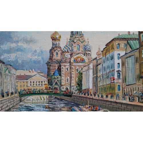 126 - BK, 20TH CENTURY - ST. PETERSBURG STREET SCENE, oil on canvas, signed with initials BK lower right. ... 