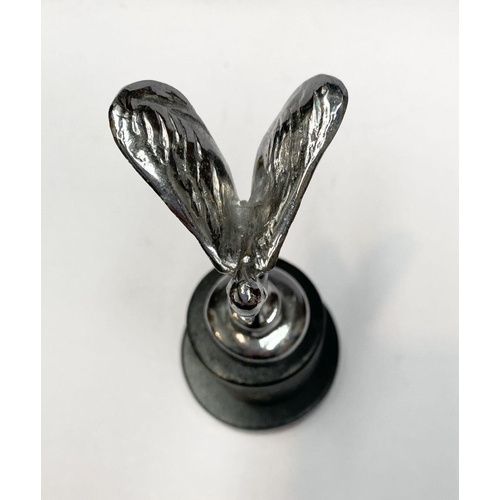 154 - A ROLLS ROYCE SPIRIT OF ECSTACY PAPERWEIGHT, on heavy circular platform base. Dimensions: 12.5cm hig... 