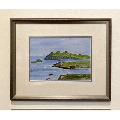 189 - A PAIR OF FRAMED LANDSCAPE OIL ON CARD PAINTINGS, framers label verso, dimensions: 33.5cm x 41.5cm a... 