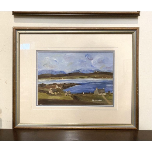 189 - A PAIR OF FRAMED LANDSCAPE OIL ON CARD PAINTINGS, framers label verso, dimensions: 33.5cm x 41.5cm a... 