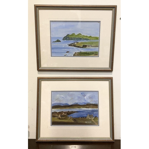 189 - A PAIR OF FRAMED LANDSCAPE OIL ON CARD PAINTINGS, framers label verso, dimensions: 33.5cm x 41.5cm a... 