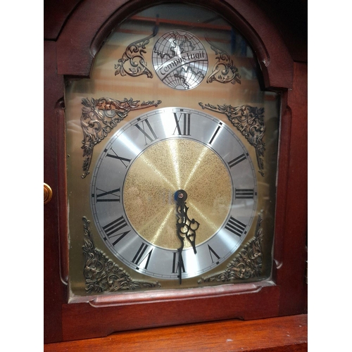 205 - A CONTEMPORARY TRIPLE WEIGHT TEMPUS FUGIT GRANDFATHER LONG CASE CLOCK, in very good structural condi... 