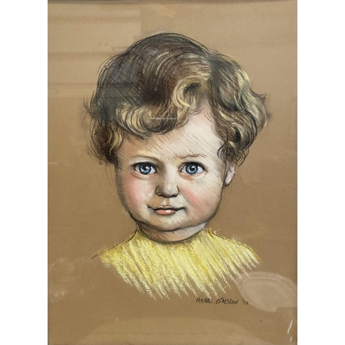 208 - MICHAEL O’ NOLAN (20th Century), ‘PORTRAIT OF A CHILD’, pastel on paper, signed and dated ’59 lower ... 