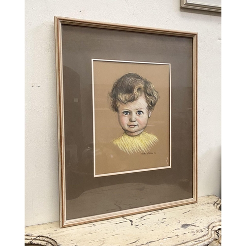 208 - MICHAEL O’ NOLAN (20th Century), ‘PORTRAIT OF A CHILD’, pastel on paper, signed and dated ’59 lower ... 