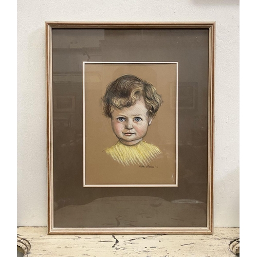 208 - MICHAEL O’ NOLAN (20th Century), ‘PORTRAIT OF A CHILD’, pastel on paper, signed and dated ’59 lower ... 