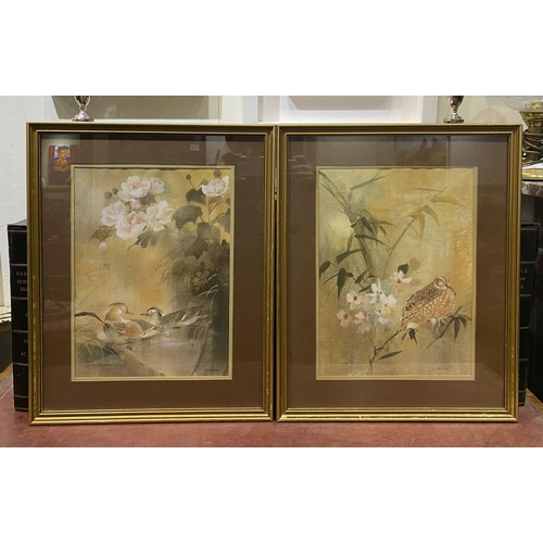 252 - A VINTAGE PAIR OF L. GAYDOS FRAMED PRINTS, coloured print reproductions of paintings by L. Gaydos de... 