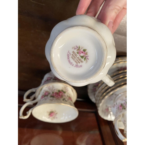 261 - A COLLECTION OF ‘ROYAL ALBERT’ BONE CHINA IN ‘LAVENDER ROSE’ PATTERN, to include six teacups, six sa... 