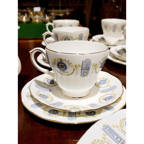 267 - A PARTIAL VINTAGE DUCHESS BONE CHINA TEA SET – SEDGMOOR DESIGN, includes: 6 x tea cups, 11 x saucers... 